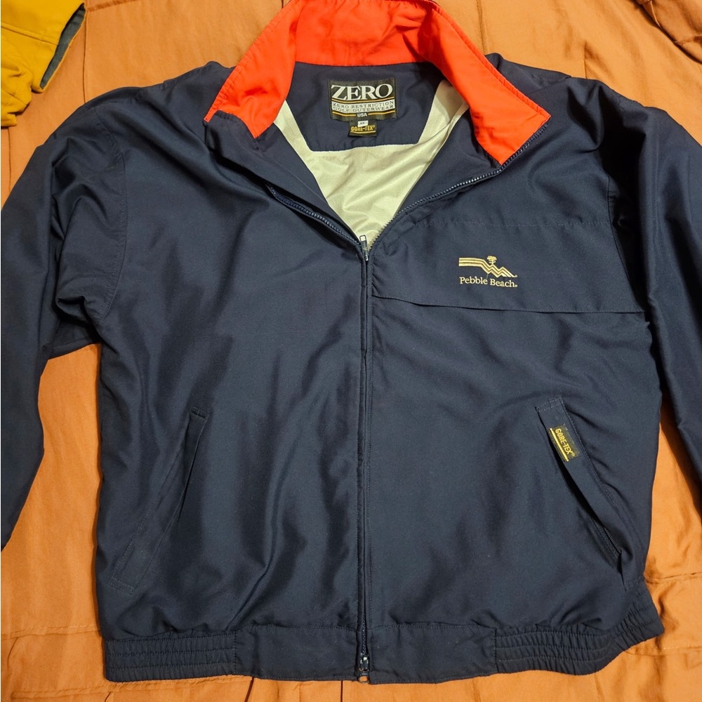 Pebble Beach Men's Windbreaker in Navy and Red
